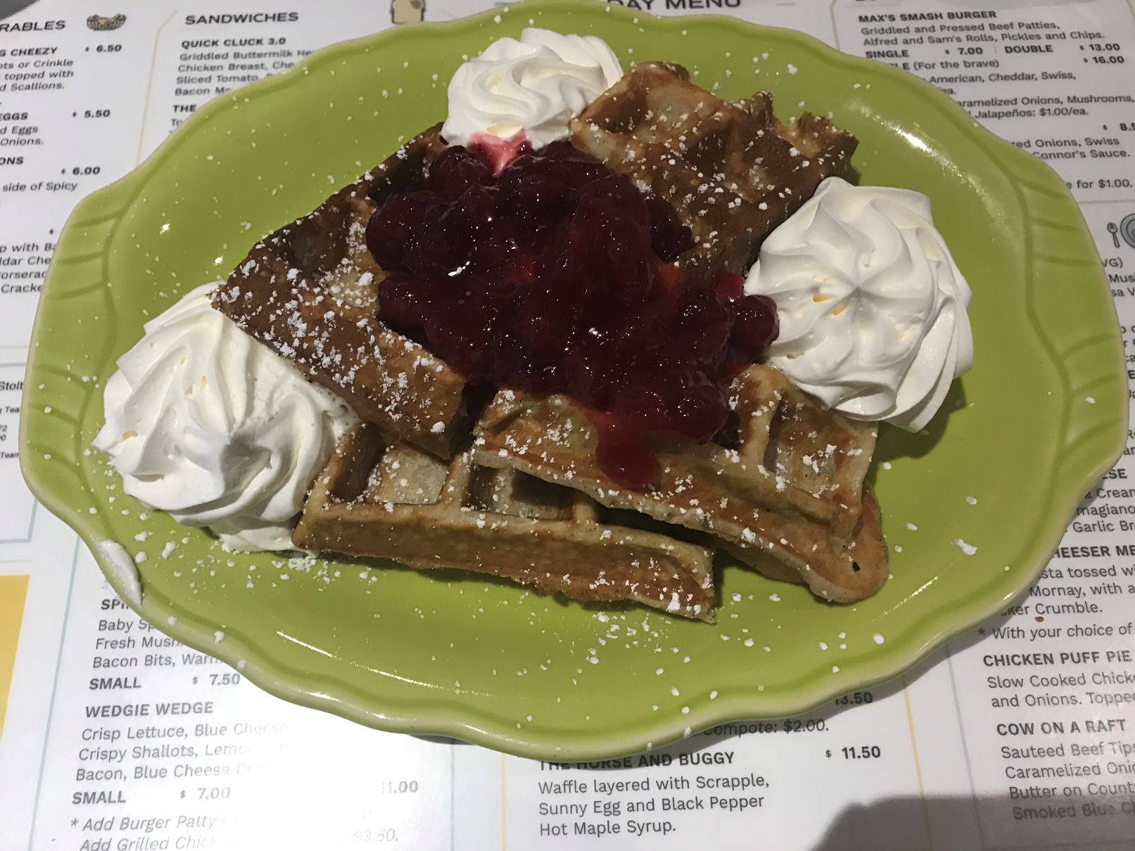 Max's Eatery spice waffle